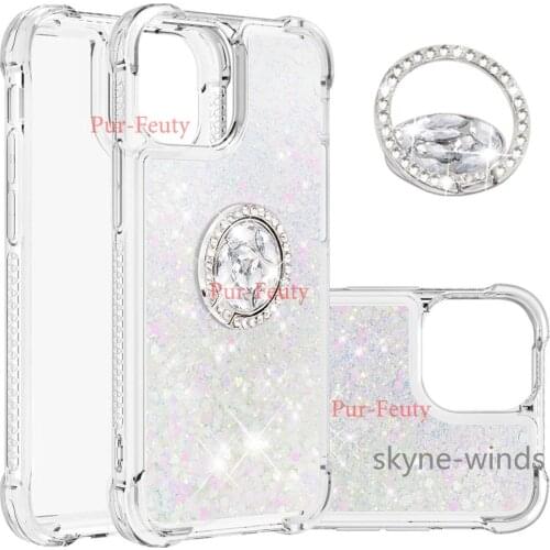 For APPLE iPhone 13 mini Pro max quicksand style phone case ring buckle anti-fall cover for iPhone13 mini Pro max coque fundas