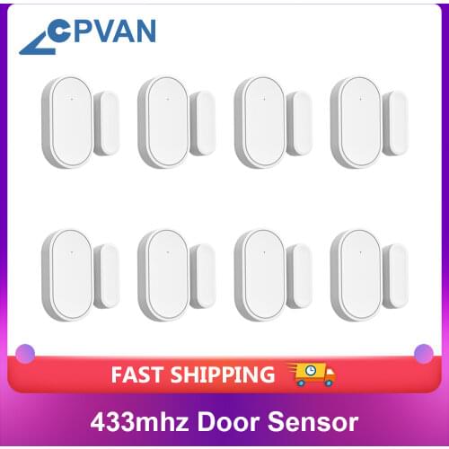 CPVAN Door Sensor 433mhz Door Open/Closed Detectors Home Alarm Compatible With Home Security Alarm System
