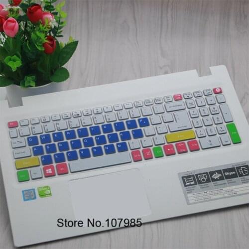 15.6 inch Colorful Silicone Keyboard Protector Cover Skin For Acer Aspire E5-752G F5-572G T5000 VN7-592G VN7-792G EX2511G TMP277