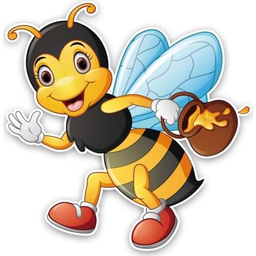 Dawasaru Bees Carry Honey Car Sticker Cartoon Cover Scratch Decal Laptop Motorcycle Auto Accessories Decoration PVC,15cm*15cm
