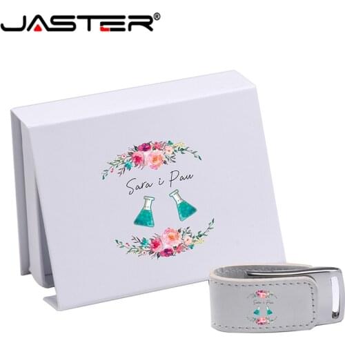JASTER sets new leather usb with box usb 2.0 4GB 8GB 16GB 32GB 64GB memory flash with box