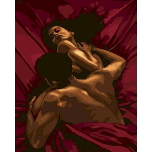 GATYZTORY Couple Painting By Number Sex On Canvas Kits For Adults Acrylic Paint Picture By Number Home Decoration Gift