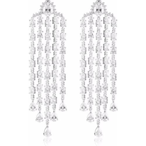 GrayBirds High Quality Ethnic Copper With AAA Cubic Zirconia Tassels Earrings For Women Luxury Jewelry XYE028
