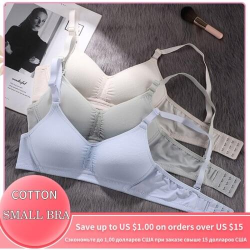 MODSTAR Cotton Bra For Small Breasts Comfortable Wire-Free Brassiere Push Up Bra For Women Student Youth Bras