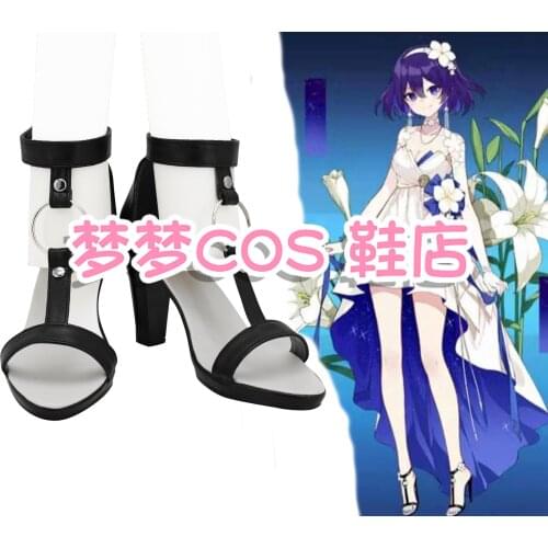 Honkai Impact 3 Seele Vollerei Cosplay Shoes Black High Heel Sandals Custom Made Halloween Party Props