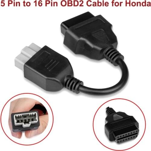 Quality OBD2 Adaptor Cable OBD 2 Extension Cable For Honda 5 Pin Male To 16 Pin Female 20cm for Car Diagnostic Scanner Adapter