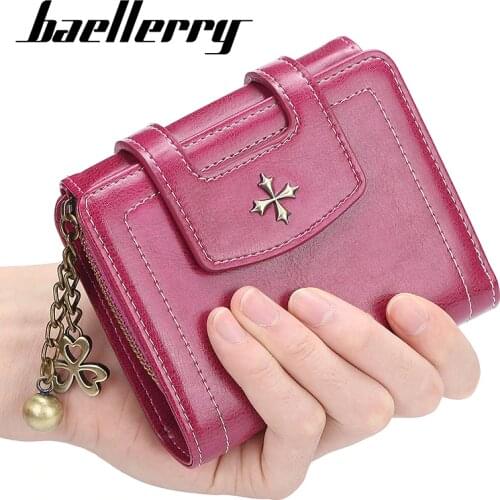 Hot Sale Wallet Short Wallet PU Leather Womens Purse Zipper&Button Purse fahion Red Wallet Coin Pocket Cartera 059-N1638