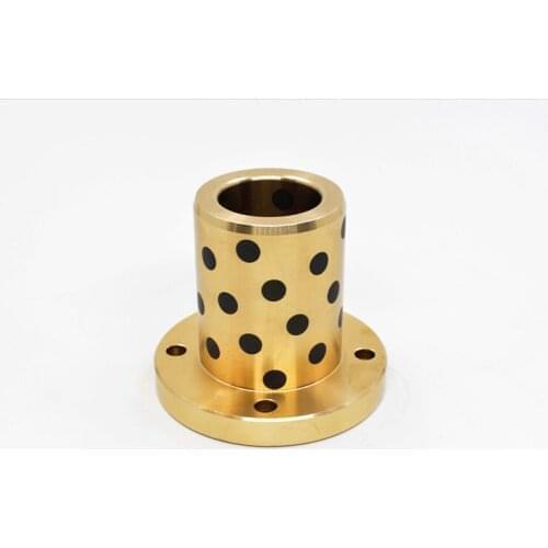 1pcs 30mm-35mm inside diameter brass sleeves MPTZ graphite hollow cover flange four holes case composite bushing bearing