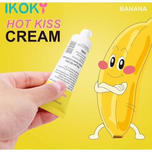 IKOKY Sex Oil Lubricant Vagina Anal Sex Gel Banana Grape Flavor Erotic Sex Toys for Adults Banana/Grape Flavor