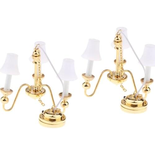 4pcs 1:12 Scale Dollhouse Miniature Battery Operated Lights Up Ceiling Lamp