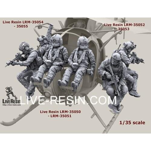 1/35 resin soldier model modern black hawk helicopter set of 7 soldiers