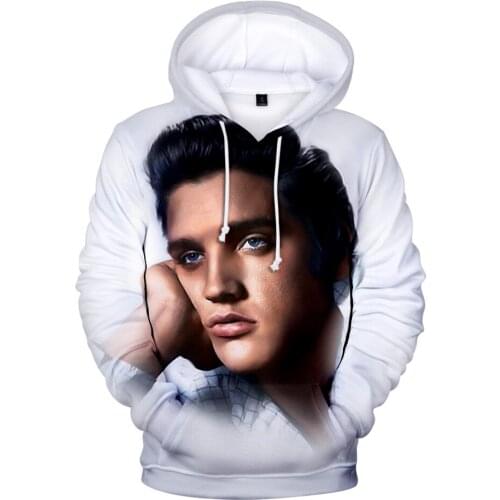 Fashion Elvis Presley new comfortable men and women 3D hoodie white casual Elvis Presley popular Hooded autumn andwinterpullover