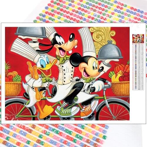 Cartoon Diamond Painting Disney Goofy Chef Kids 5D DIY Cross Stitch Full Square Round Embroidery Mosaic Home Decor Handmade