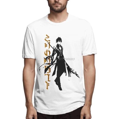 Genshin Impact Zhongli T Shirt Oversized Cotton Crewneck Short Sleeve Men Tshirt Men Cotton Tees Streetwear Harajuku