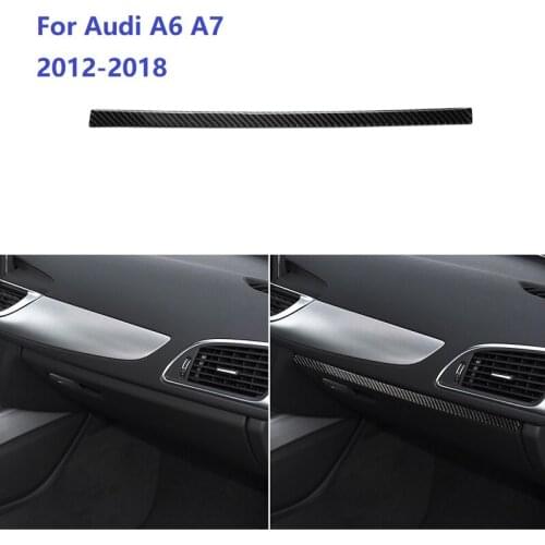 Fit For Audi A6 S6 C7 A7 S7 4G8 12-18 Carbon Fiber Interior Sticker Copilot Glove Box Handle Decoration Cover Trim Car Styling