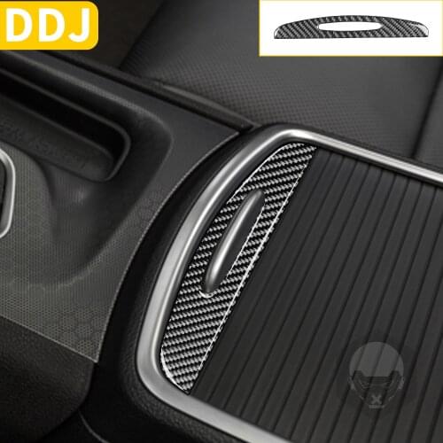 Carbon Fiber Floor Console Cup Holder Pull Cover Sticker Trim For Dodge Charger LD 2015+ RT SE Styling Interior Car Accessories