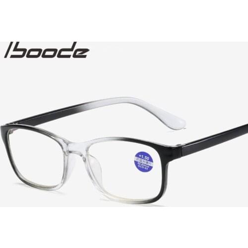 Iboode Gradient Black Reading Glasses Women Men Anti-Blue Light Elder Prescription Presbyopia Eyewear With +1.0 +1.5 +2.0 +2.5