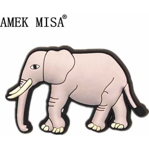 Original Animal Style PVC Shoe Charms Accessories Lovely Elephant Shoe Decoration for Croc jibz Kids Party X-mas Gifts F-DX01