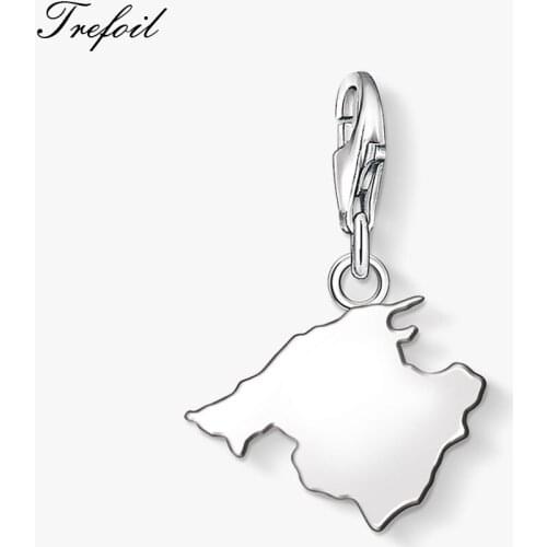 Mallorca Island Charm Pendant,Fashion Jewelry 925 Sterling Silver Trendy Vocation Gift For Women Men Fit Bracelet Necklace Bag