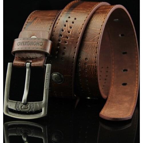 Hollow Rivet Punk Style Belt Mens Casual Belt Wide PU Leather Belt Buckles For Men Fashion Male Jeans Belt Waistband Girdle
