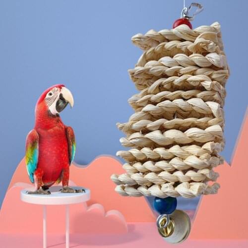Straw Lightweight Bite-resistant Pet Toy Good Craftsmanship Pet Bird Toy Bite-resistant for Bird