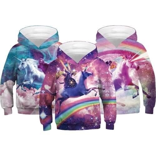 3D Unicorn Boys GIrls Hooded Sweatshirt Spring Hooded Coat For Boys And Girls Christmas present Kids Outerwear Children Clothing