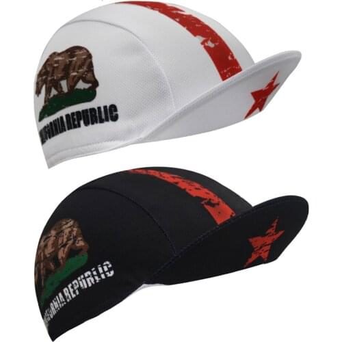 California Republic Cycling Caps Men Black Bike Headwear Cap Women Cycling Hats White 2 Styles