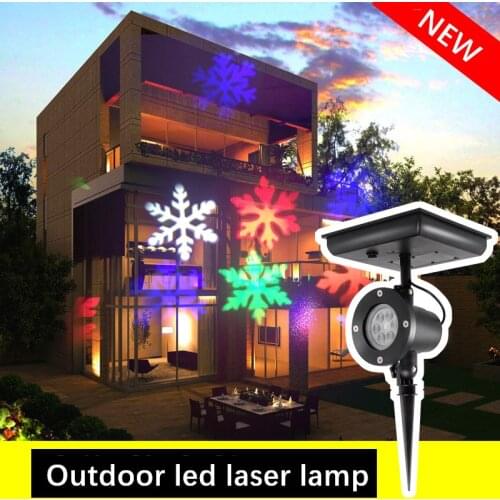 Solar Rotating Snowflake Projection Lights LED Falling Snow Landscape Laser Projector For Christmas New Year Wedding Decor Lamp