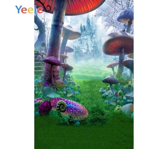 Yeele Dreamy Jungle Mushroom Castle Photography Backdrop Children Baby Birthday Party Photographic Background For Photo Studio