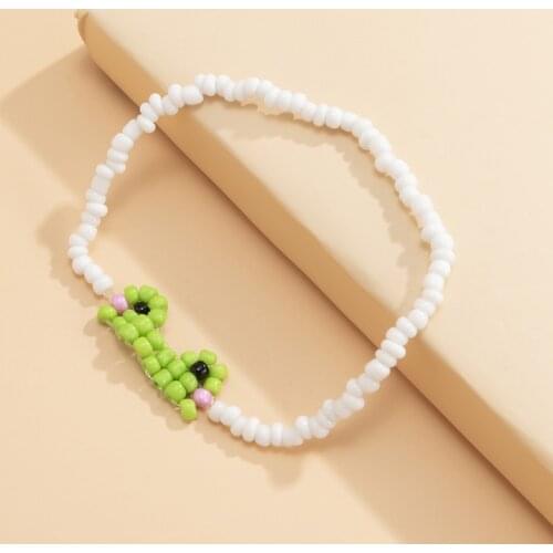 Origin Summer Unique Design Funny Beaded Frog Bracelets for Women Multiple Green Weave Multicolor Resin Bracelets Jewelry