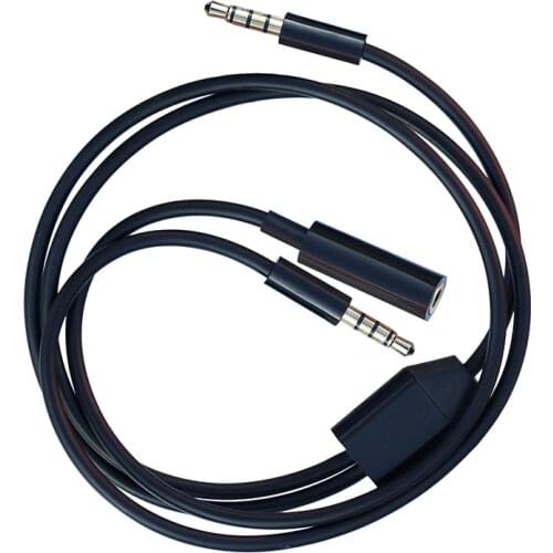 40CM 3.5mm 4 Pole Male to 4 Pole Male & Female Stereo Audio Y Splitter Cable