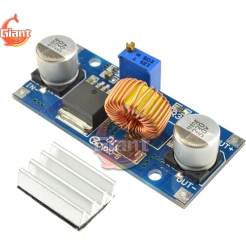 5A Step Down Module XL4015 DC-DC Buck Converter 4-38V to 5V 9V Adjustable Power Supply Module LED Lithium Charger With Heat Sink