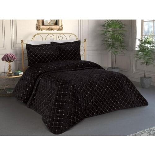 Dessert Velvet Single Bed Cover Black