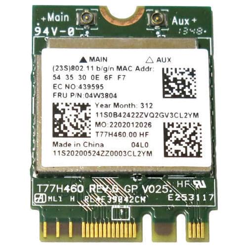 Wireless Adapter Card for RTL8192EE + RTL8761 BT4.0 M.2 WiFi Card For Lenovo ThinkPad T440 T440S Series, FRU 04W3804 04W3805