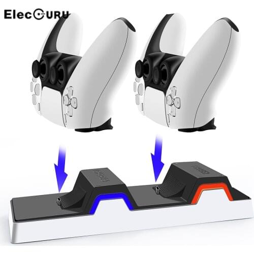 Dual PS5 Controller Charger Playstation 5 DualSense Controller Charging Dock Station Stand Dual Fast Charging Station