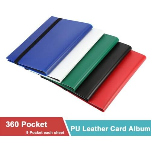 360 Pocket Side Loading 9 Pocket Trading Card PU Leather Album Binder for Trading Card Games TCG