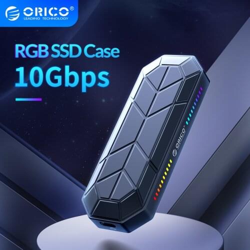 ORICO RGB M2 SSD Case NVME Enclosure M.2 to USB Type C 3.1 Gen2 10Gbps SSD Box Cool Game Style M.2 SSD Case