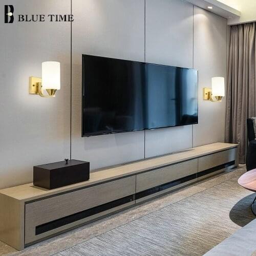 Creative Led Wall Lamp Bedside Light For Living room Bedroom Dining room Home Decorate E27 Bulb Wall Light Fixtures Copper Body