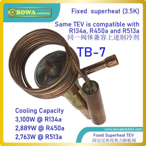 3.1KW R134a TEV matches 1HP coolant compressor, is for single injected evaporator, such as gas burner & heat pump water heater