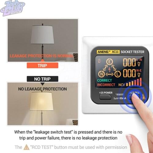 AC11 Multifunctional Digital Display Socket Test Circuit Phase Measurement Electric US/EU/AU Plug Ground Zero Line Phase Check