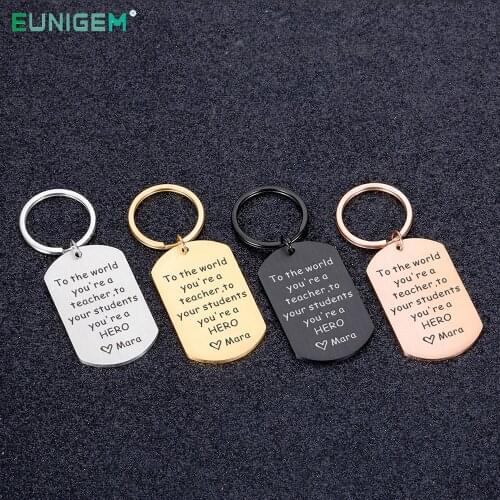 Trendy Personalized Keychain for School Teacher Coaches Key Ring Name Customized Products Teachers Day Best Gifts Keychains