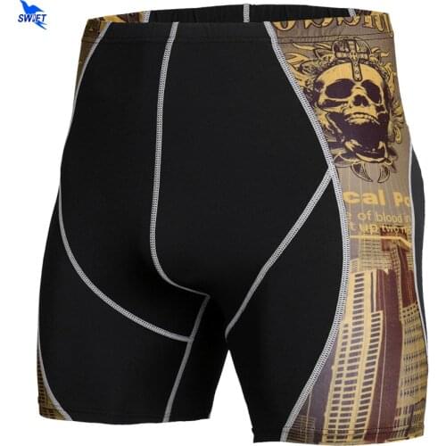 Mens Compression Shorts Crossfit 2020 Summer 3D Printed Elastic Quick Dry Bodybuilding Trunks Fitness Tights Running Shorts Male