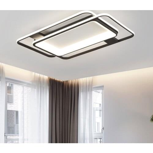 Living Room Headlights 2021 New Ceiling Lamp Nordic Simple Modern Atmosphere Net Red Rectangular Light Luxury Led Decorative