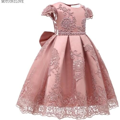 New Kids Evening Gowns Lace Appliques Tea Length Flower Girls Dress Princess Elegant Pageant Dresses For Wedding Birthday Party