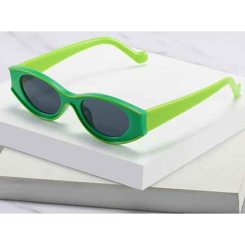 New sunglasses trend fashion small frame hit color oval UV400 sunglasses women personality street shooting casual wild glasses