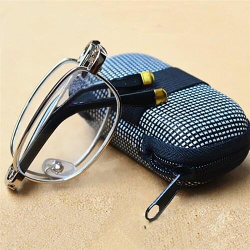Foldable Men Women Black Reading Glasses Box Clip Presbyopic Eyewear +1.0 +1.5 +2.0 +2.5 +3.0 +3.5 +4.0 018