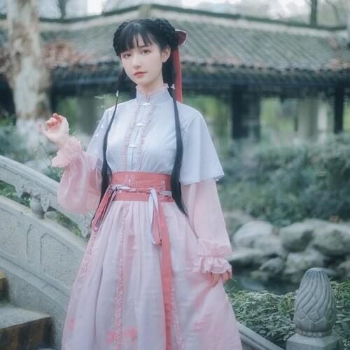 Chinese style Lolita printing embroidery vintage palace Girl Dress Sweet Cute kawaii Victoria op cute Sweet princess lolita