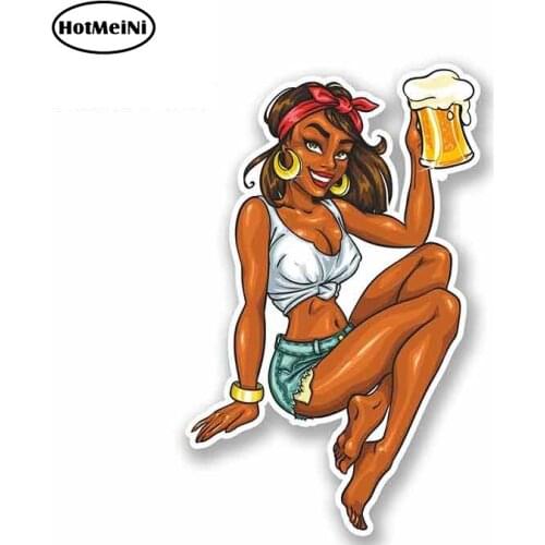 HotMeiNi 13cm x 8.6cm Sexy Pin Up Girl Vinyl Car Sticker Decal iPad Laptop Car Bike Navy Bar Funny Car Styling