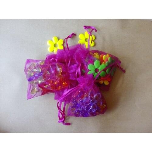 25x35cm 100pcs/lot Christmas Organza Bags Rose Red Drawstring Bag Pouch For Food/jewelry/candy/wed Gift Bag Small Packaging Bags