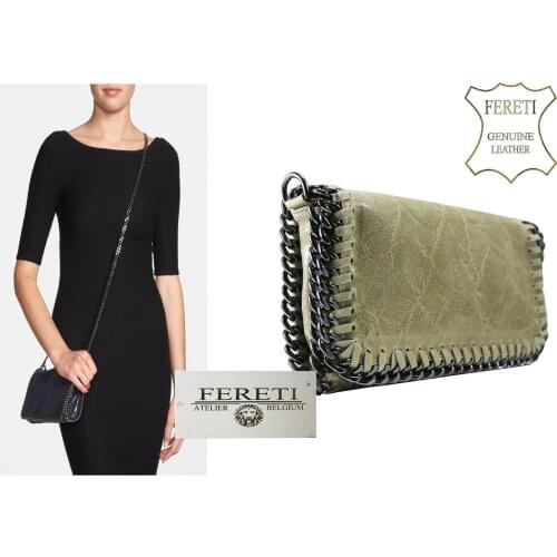 Bag Real Leather Chain Dark Light Beige Leather Cross body Bags Cheap Crossbody Clutch